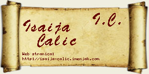 Isaija Čalić vizit kartica